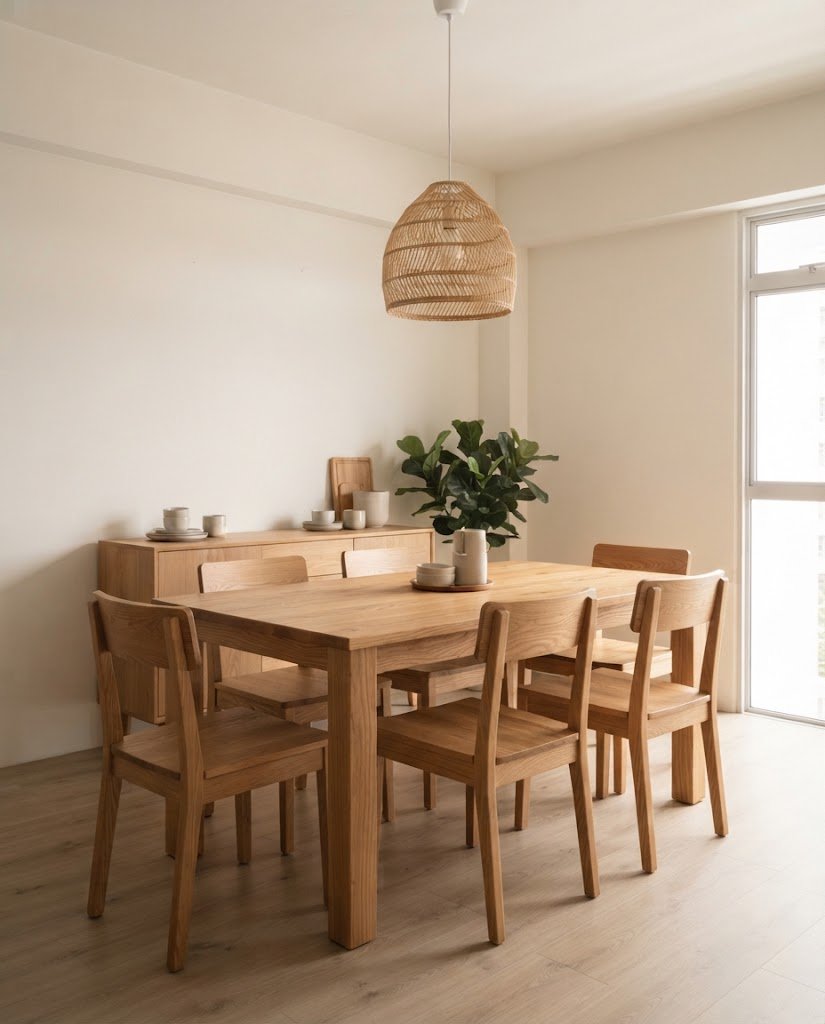 Dining area with pendant light